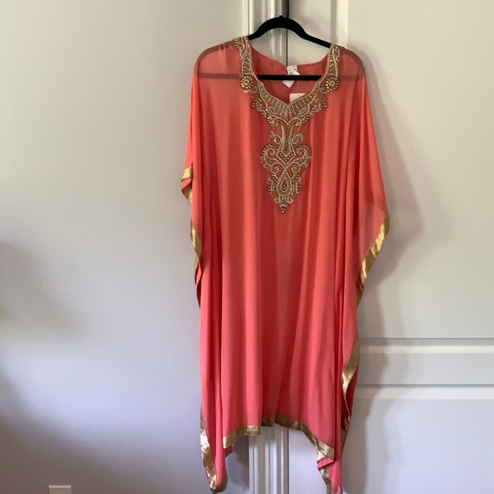Peach Kaftan Unlined Nwt - image 1